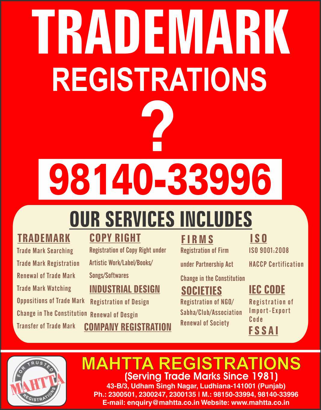 Mahtta Registrations